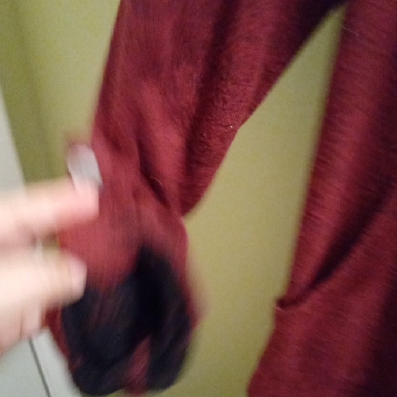 Womans L Chance or Fate Red and Black Laced BackOversized Long Sleeve Sweatshirt - Picture 3 of 5